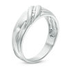 Thumbnail Image 1 of Men's 1/10 CT. T.W. Diamond Slant Band in Sterling Silver