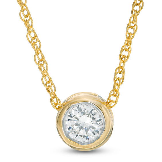 1/10 CT. Diamond Solitaire Pendant in 10K Gold