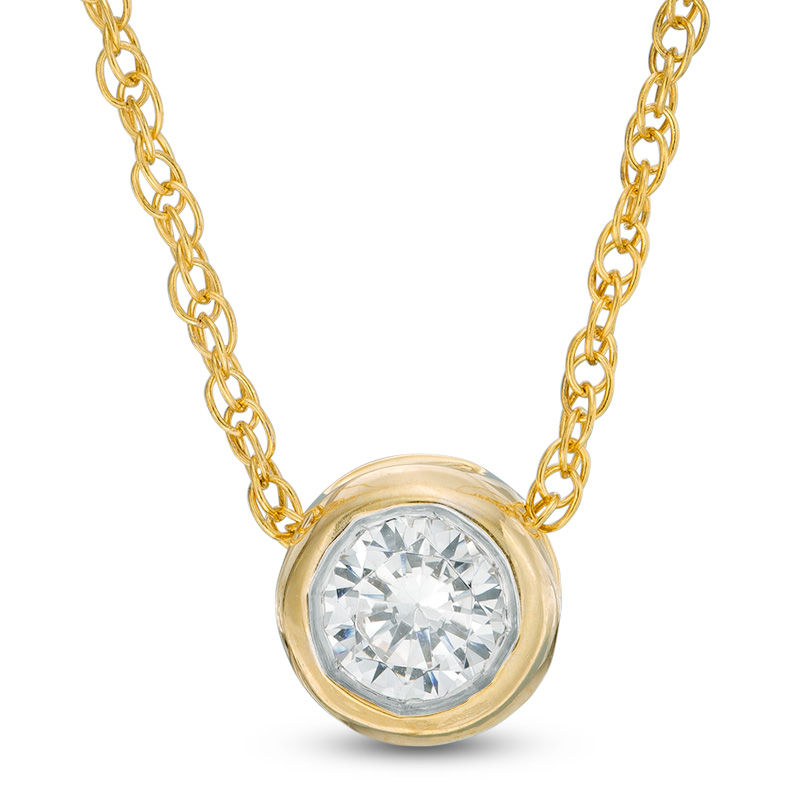 Main Image 1 of 1/10 CT. Diamond Solitaire Pendant in 10K Gold