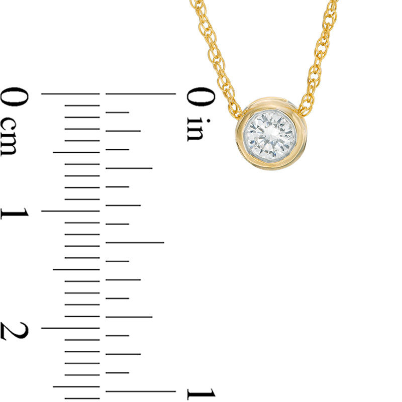 Main Image 2 of 1/10 CT. Diamond Solitaire Pendant in 10K Gold