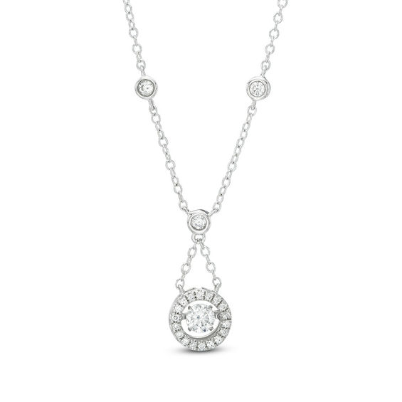 3/8 CT. T.w. Diamond Trapeze Necklace in 10K White Gold