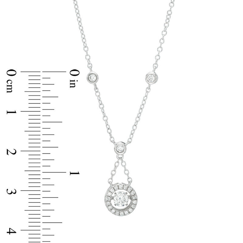 Main Image 2 of 3/8 CT. T.W. Diamond Trapeze Necklace in 10K White Gold