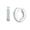 Thumbnail Image 1 of Diamond Fascination™ Glitter Hoop Earrings in Sterling Silver with Platinum Plate