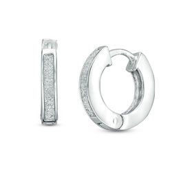 Diamond Fascination™ Glitter Hoop Earrings in Sterling Silver with Platinum Plate