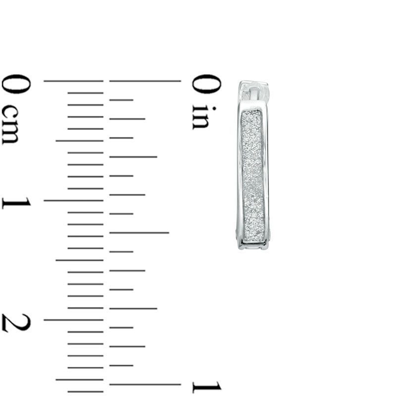 Main Image 2 of Diamond Fascination™ Glitter Hoop Earrings in Sterling Silver with Platinum Plate