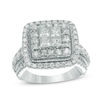 Thumbnail Image 1 of 2-1/5 CT. T.W. Quad Princess-Cut Diamond Frame Vintage-Style Engagement Ring in 14K White Gold
