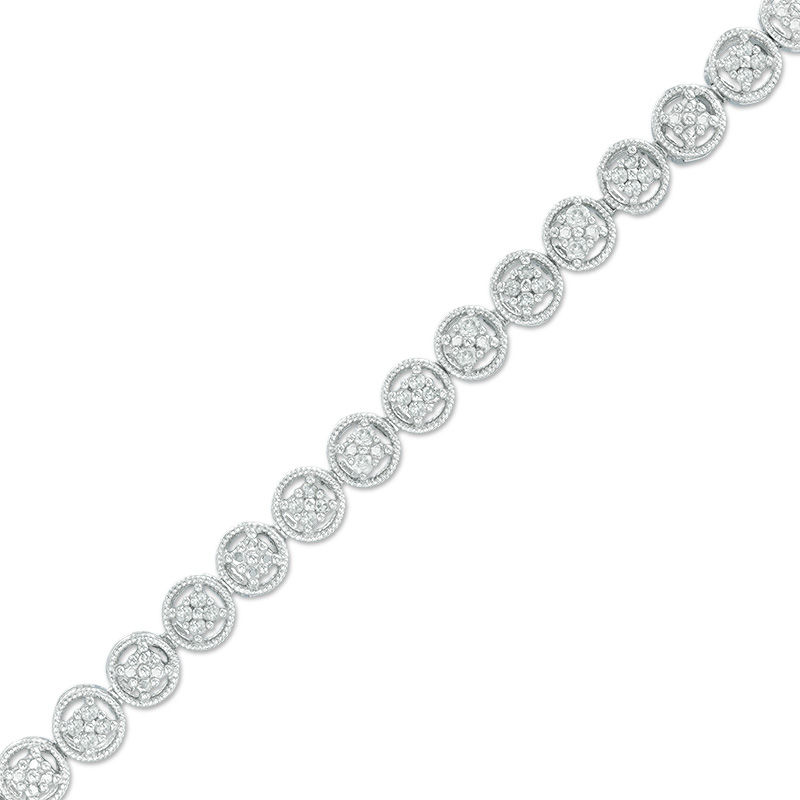 1/4 CT. T.W. Diamond Tennis Bracelet in Sterling Silver - 7.25"