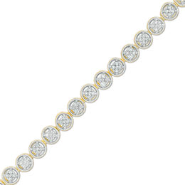 1/4 CT. T.W. Diamond Tennis Bracelet in Sterling Silver with 14K Gold Plate - 7.25"