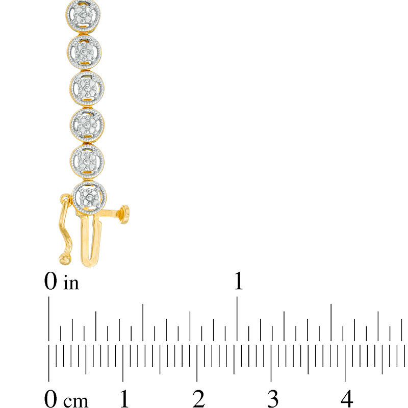Main Image 2 of 1/4 CT. T.W. Diamond Tennis Bracelet in Sterling Silver with 14K Gold Plate - 7.25"