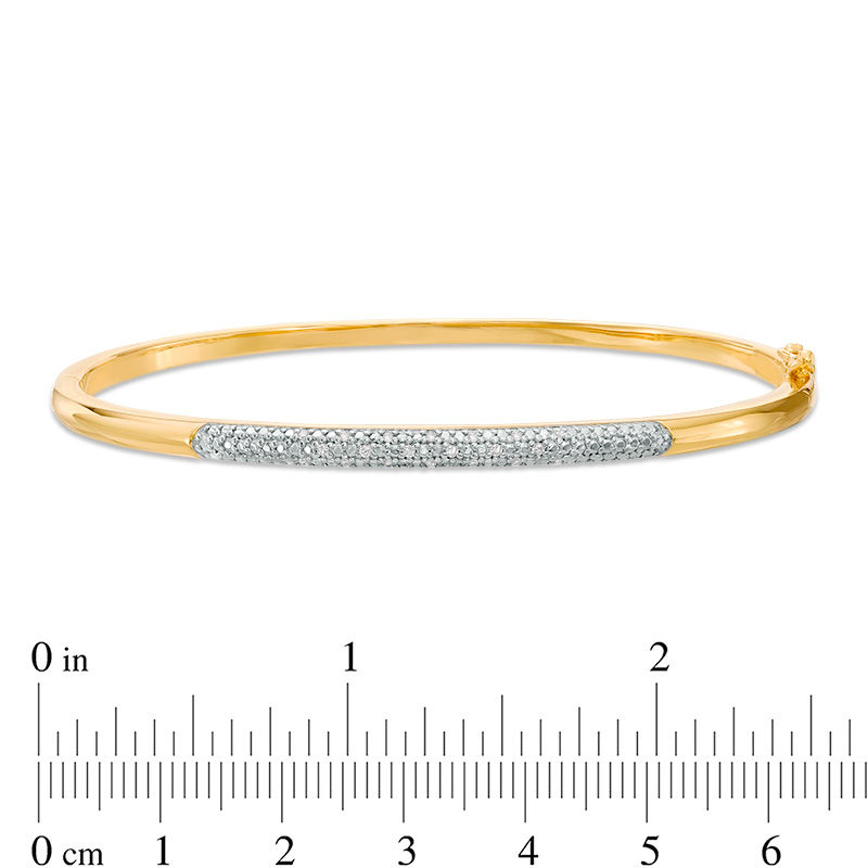 1/10 CT. T.W. Diamond Bangle in Sterling Silver with 14K Gold Plate