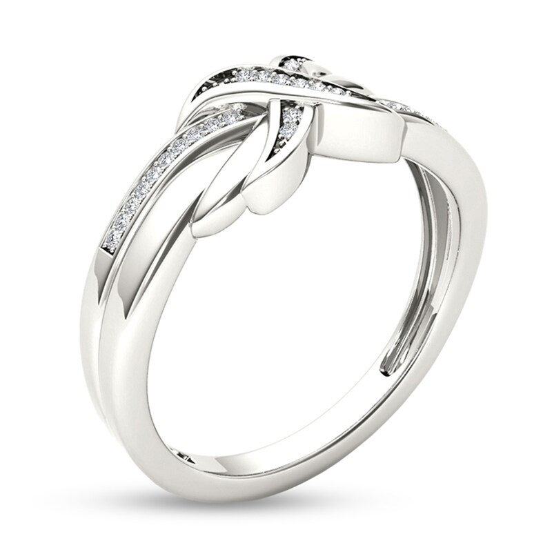 1/15 CT. T.W. Diamond "X" Ring in 10K White Gold