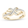 Thumbnail Image 1 of 1/15 CT. T.W. Diamond "X" Ring in 10K Gold