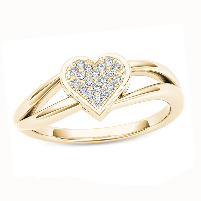 Diamond Accent Heart Promise Ring in 10K Gold Zales