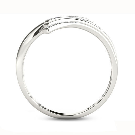 1/10 CT. T.w. Diamond Bypass Ring in 10K White Gold