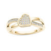 Thumbnail Image 0 of 1/10 CT. T.W. Composite Diamond Tilted Heart Split Shank Ring in 10K Gold