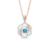 Thumbnail Image 1 of Unstoppable Love™ 1/4 CT. T.W. Enhanced Blue and White Diamond Flower Pendant in 10K Rose Gold