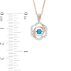 Thumbnail Image 2 of Unstoppable Love™ 1/4 CT. T.W. Enhanced Blue and White Diamond Flower Pendant in 10K Rose Gold