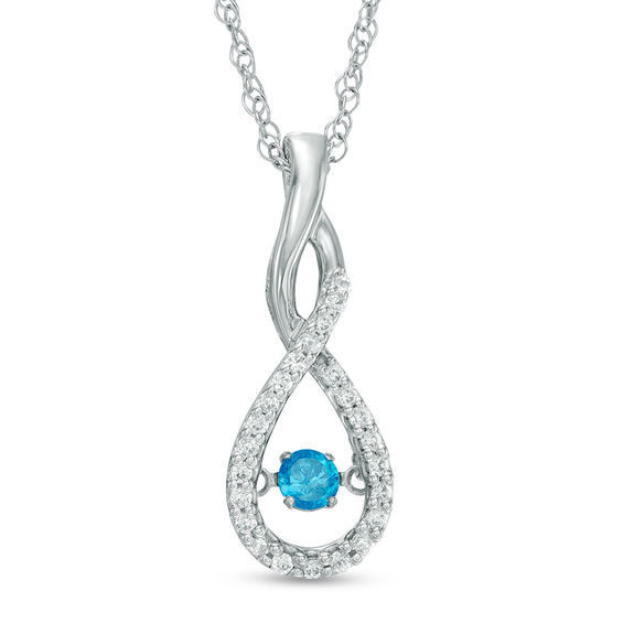 Unstoppable Love™ 1/4 CT. T.W. Enhanced Blue and White Diamond Infinity Twist Pendant in Sterling Silver Unstoppable Love™ 1/4 CT. T.W. Enhanced Blue and White Diamond Infinity Twist Pendant in Sterling Silver