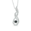 Thumbnail Image 0 of 0.09 CT. T.W. Enhanced Black and White Diamond Cascading Infinity Pendant in Sterling Silver