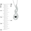 Thumbnail Image 1 of 0.09 CT. T.W. Enhanced Black and White Diamond Cascading Infinity Pendant in Sterling Silver