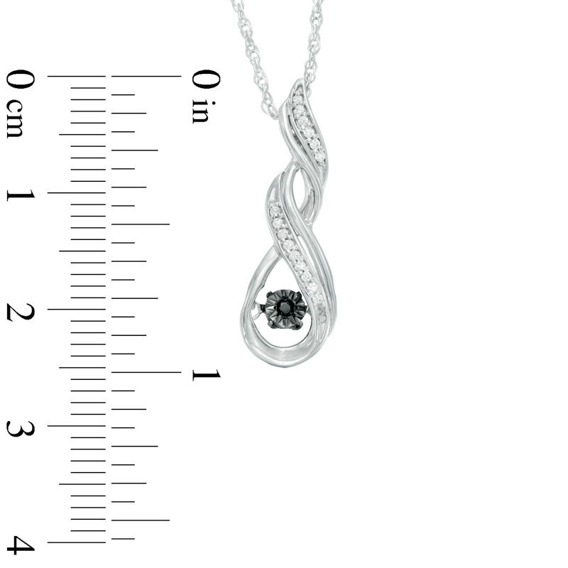 0.09 CT. T.W. Enhanced Black and White Diamond Cascading Infinity Pendant in Sterling Silver
