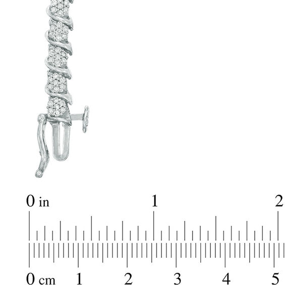 1-1/2 CT. T.w. Diamond "S" Tennis Bracelet in Sterling Silver