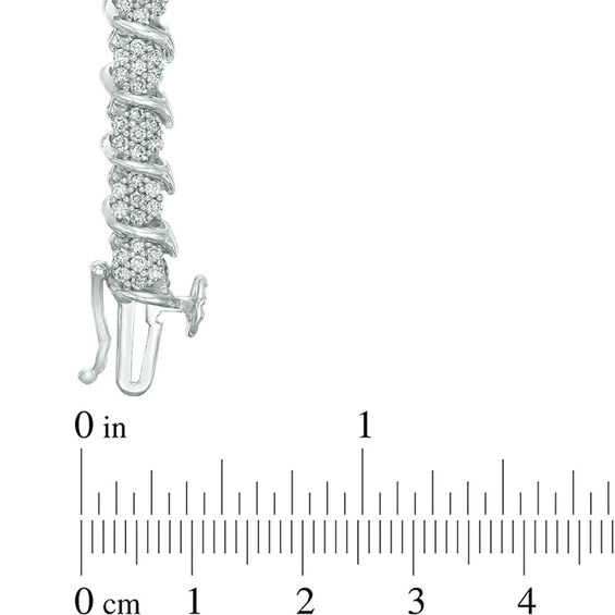 2 CT. T.w. Diamond "S" Tennis Bracelet in Sterling Silver