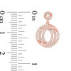 Thumbnail Image 1 of 1/2 CT. T.W. Diamond Three Row Swirl Circle Drop Earrings in 10K Rose Gold