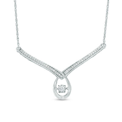 Unstoppable Love 1 4 Ct T W Diamond Teardrop Chevron Necklace In 10k White Gold Zales - Zales Diamond Heart Safety Pin Pendant Unstoppable Love 1 4 Ct T W Diamond Teardrop Chevron Necklace In 10k White Gold Zales - Zales Diamond Heart Safety Pin Pendant