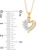 Thumbnail Image 1 of 1/4 CT. T.W. Diamond Shadow Heart Pendant in 10K Gold