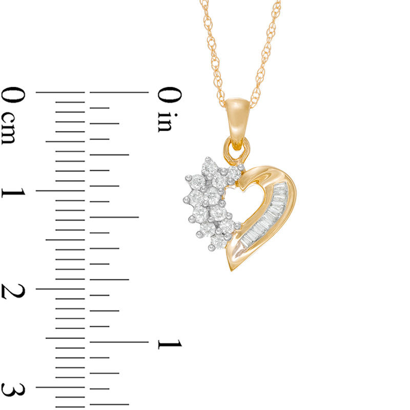 1/4 CT. T.W. Diamond Shadow Heart Pendant in 10K Gold