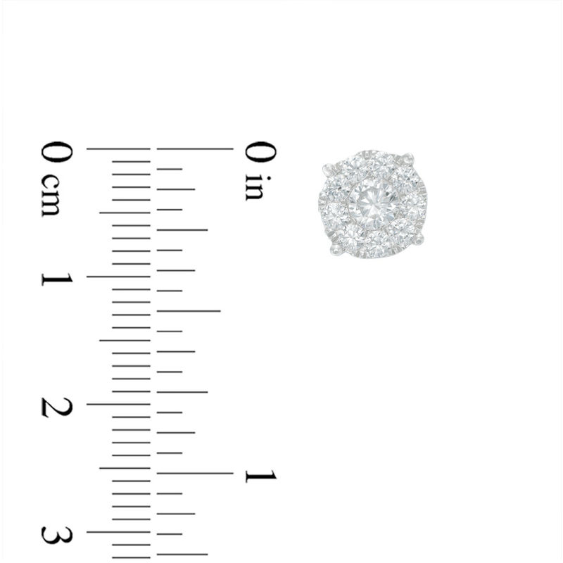 1,20 CT. T.W. Diamond Frame Stud Earrings in 10K White Gold