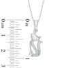 Thumbnail Image 1 of Diamond Accent Cat Pendant in 10K White Gold