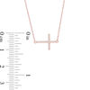 Thumbnail Image 2 of 1/20 CT. T.W. Diamond Sideways Cross Necklace in 10K Rose Gold