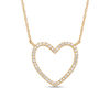 Thumbnail Image 0 of 1/10 CT. T.W. Diamond Heart Outline Necklace in 10K Gold