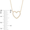 Thumbnail Image 2 of 1/10 CT. T.W. Diamond Heart Outline Necklace in 10K Gold