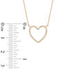 Thumbnail Image 1 of 1/10 CT. T.W. Diamond Heart Outline Necklace in 10K Gold