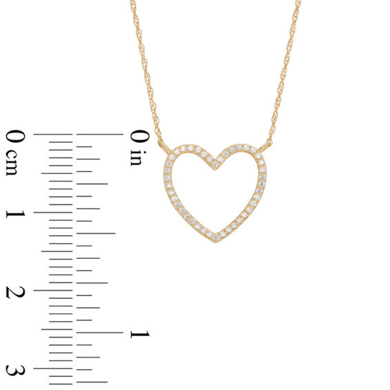 1/10 CT. T.w. Diamond Heart Outline Necklace in 10K Gold