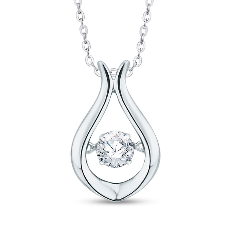 1/4 CT. Diamond Solitaire Teardrop Pendant in 10K White Gold Zales
