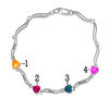 Thumbnail Image 2 of Mother's 5.0mm Heart-Shaped Birthstone Wavy Family Bracelet in Sterling Silver (4 Stones and Names)