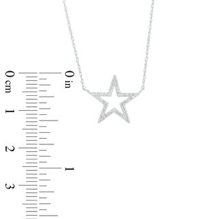 1/10 CT. T.W. Diamond Star Outline Necklace in 10K White Gold | Zales