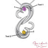 Thumbnail Image 2 of Open Hearts Family by Jane Seymour™ Couple's Birthstone Bypass Pendant in Sterling Silver (2 Stones and Names)