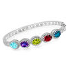Thumbnail Image 1 of Mother's Oval Birthstone Bangle in Sterling Silver (5 Stones)