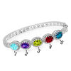 Thumbnail Image 1 of Mother's Oval Birthstone Bangle in Sterling Silver (5 Stones)