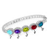 Thumbnail Image 2 of Mother's Oval Birthstone Bangle in Sterling Silver (5 Stones)