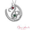 Thumbnail Image 2 of Open Hearts Family by Jane Seymour™ Couple's Birthstone Horseshoe Pendant in Sterling Silver (2 Stones and 1 Name)