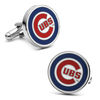 Thumbnail Image 1 of Men's MLB Chicago Cubs Logo Enamel Cuff Links in White Rhodium Brass