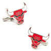 Thumbnail Image 1 of NBA Chicago Bulls Logo Enamel Cuff Links in White Rhodium Brass
