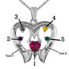 Thumbnail Image 2 of Birthstone Heart with Linear "MOM" Pendant in Sterling Silver (5 Stones and 2 Names)