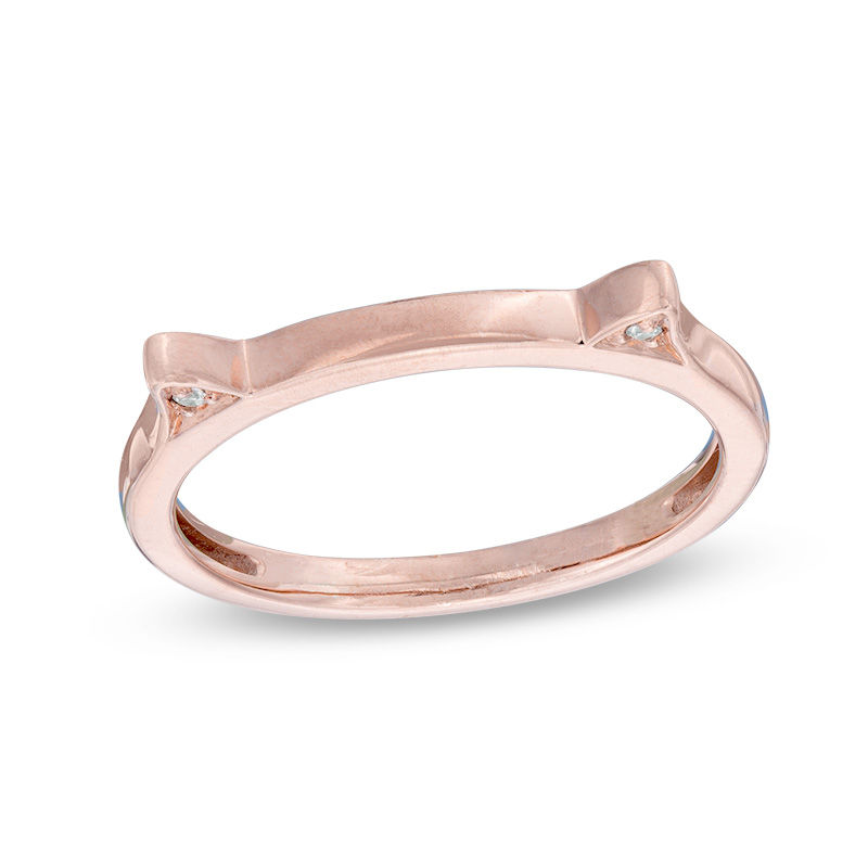 Diamond Accent Cat Ears Ring in 10K Rose Gold